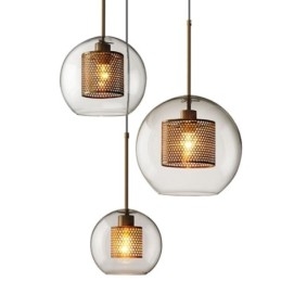 Nordic Pendant Light Glass Home Lighting Round Ball Shape Lamp Bedside Lamp