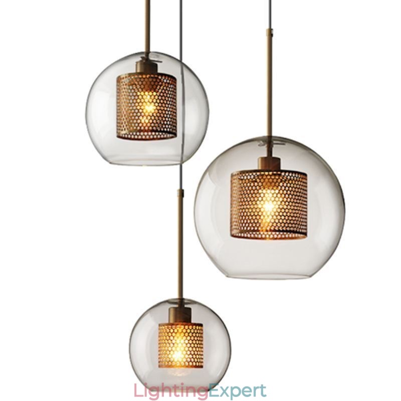 Nordic Pendant Light Glass Home Lighting Round Ball Shape Lamp Bedside Lamp