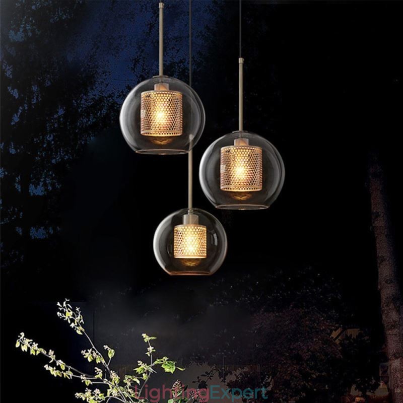 Nordic Pendant Light Glass Home Lighting Round Ball Shape Lamp Bedside Lamp