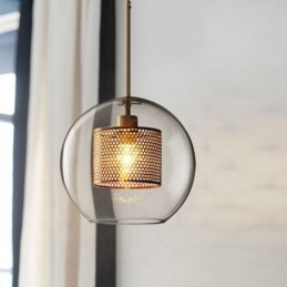 Nordic Pendant Light Glass Home Lighting Round Ball Shape Lamp Bedside Lamp