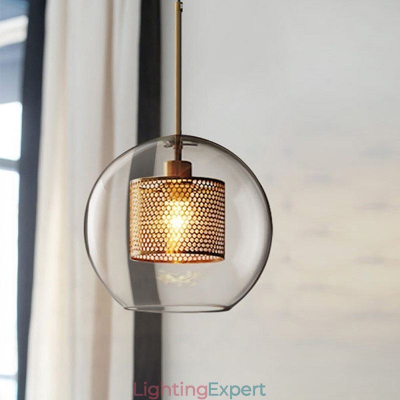 Nordic Pendant Light Glass Home Lighting Round Ball Shape Lamp Bedside Lamp