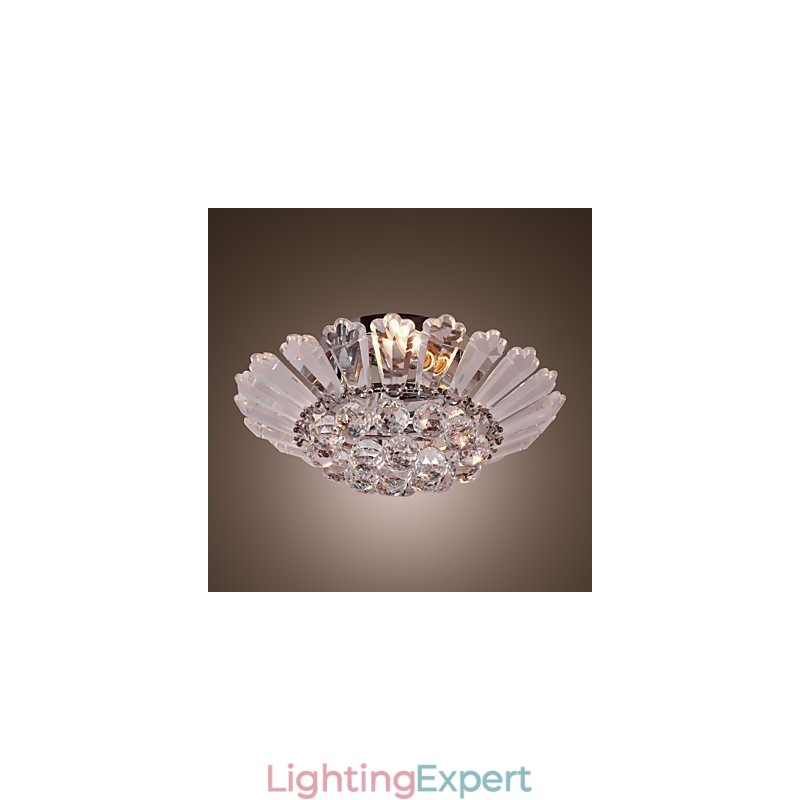 Modern Semi Flush Mount in Crystal Feature