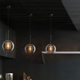 Nordic Pendant Light Glass Home Lighting Round Ball Shape Lamp Bedside Lamp