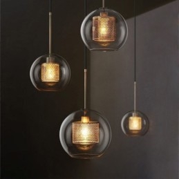 Nordic Pendant Light Glass Home Lighting Round Ball Shape Lamp Bedside Lamp