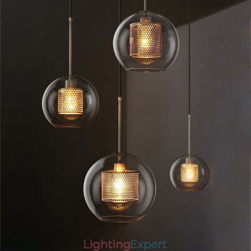 Nordic Pendant Light Glass Home Lighting Round Ball Shape Lamp Bedside Lamp