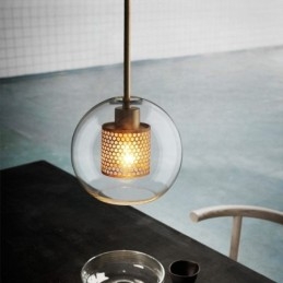Nordic Pendant Light Glass Home Lighting Round Ball Shape Lamp Bedside Lamp
