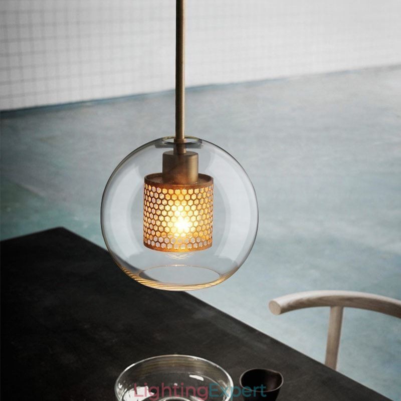 Nordic Pendant Light Glass Home Lighting Round Ball Shape Lamp Bedside Lamp
