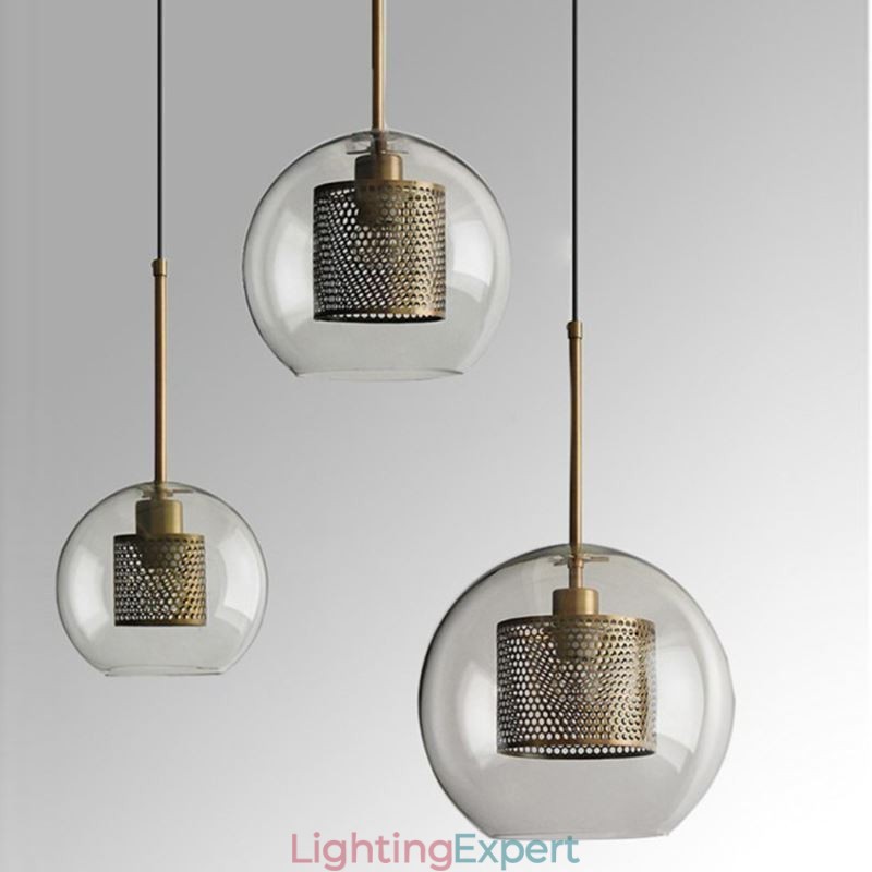 Nordic Pendant Light Glass Home Lighting Round Ball Shape Lamp Bedside Lamp