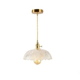 Large Clear Ribbed Glass Ceiling Light Home Lighting With Twist Switch Lamp Soothing Warmth Light