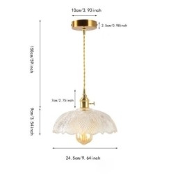 Large Clear Ribbed Glass Ceiling Light Home Lighting With Twist Switch Lamp Soothing Warmth Light
