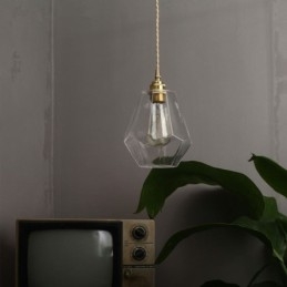 Nordic Retro Pendant Light Brass Glass Home Lighting Tower Shape Lamp Lamp
