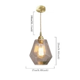 Nordic Retro Pendant Light Brass Glass Home Lighting Tower Shape Lamp Lamp
