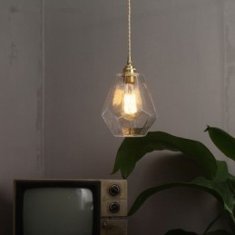 Nordic Retro Pendant Light Brass Glass Home Lighting Tower Shape Lamp Lamp