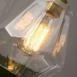 Nordic Retro Pendant Light Brass Glass Home Lighting Tower Shape Lamp Lamp