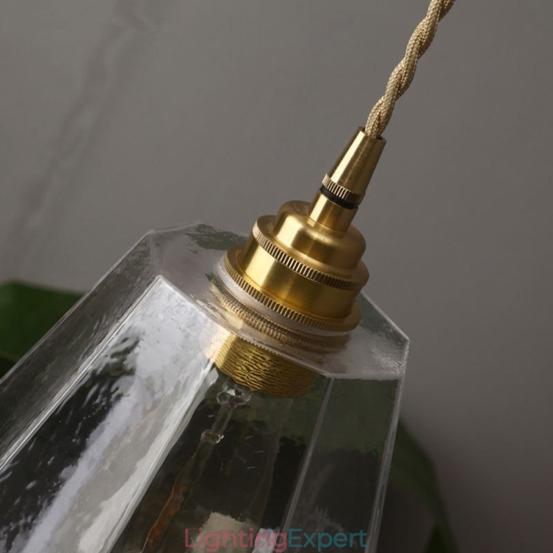 Nordic Retro Pendant Light Brass Glass Home Lighting Tower Shape Lamp Lamp