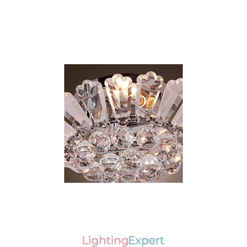 Modern Semi Flush Mount in Crystal Feature