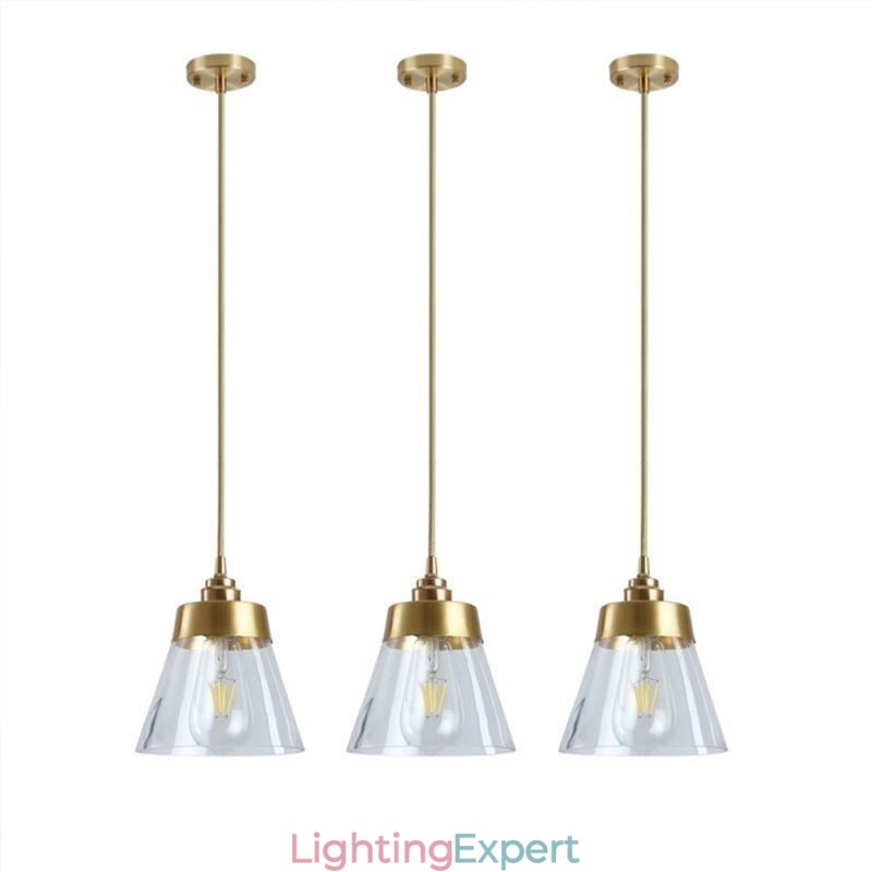 Nordic Retro Pendant Light Glass Shade Home Lighting Brass Holder Lamp Light