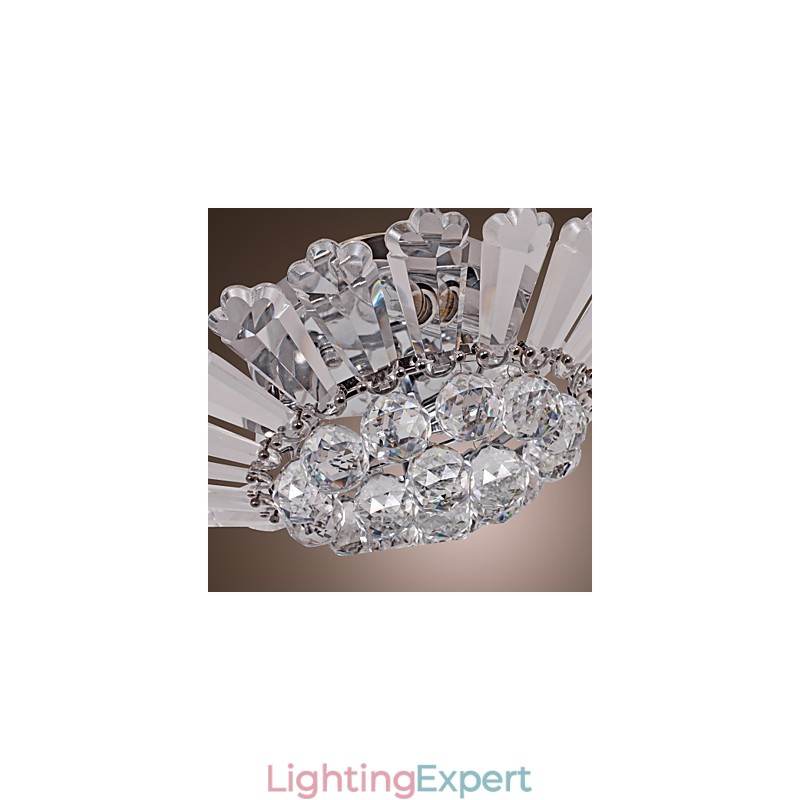 Modern Semi Flush Mount in Crystal Feature