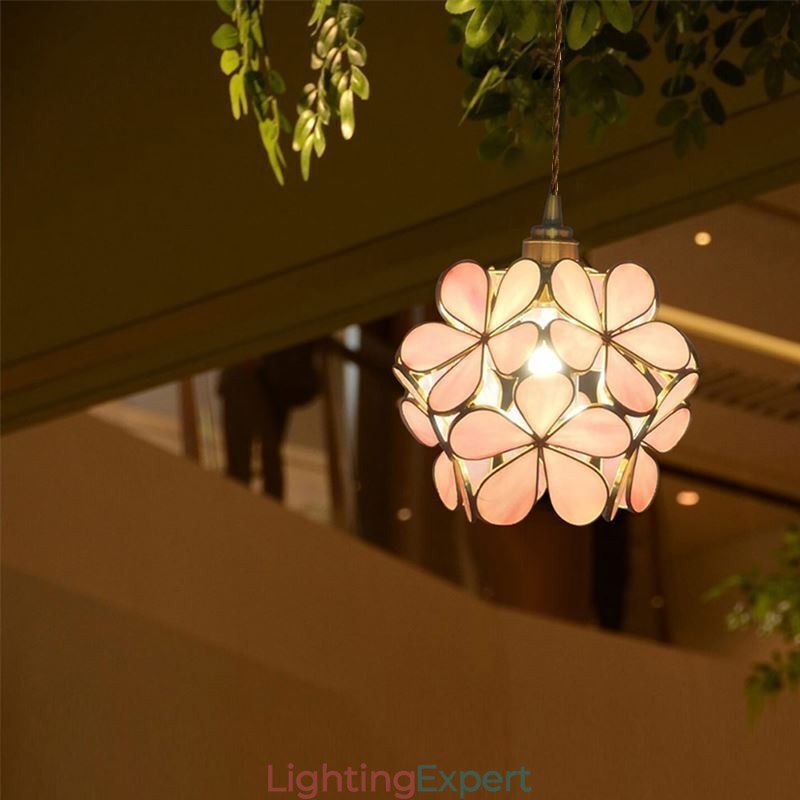 Nordic Creative Pendant Light Glass Home Lighting Petal Shape Lamp Lamp