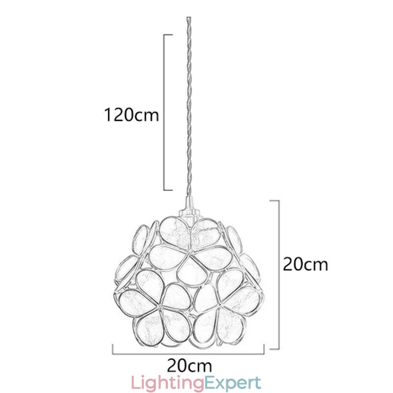 Nordic Creative Pendant Light Glass Home Lighting Petal Shape Lamp Lamp