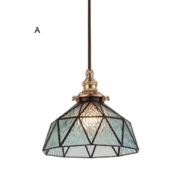 Geometric Stained Glass Pendant Light