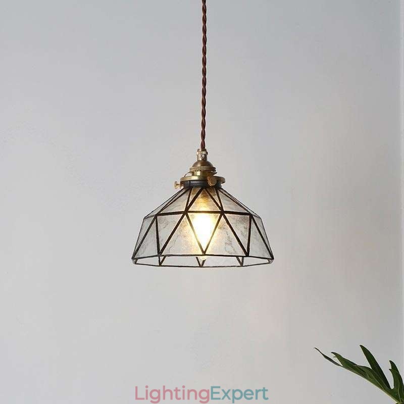 Geometric Stained Glass Pendant Light