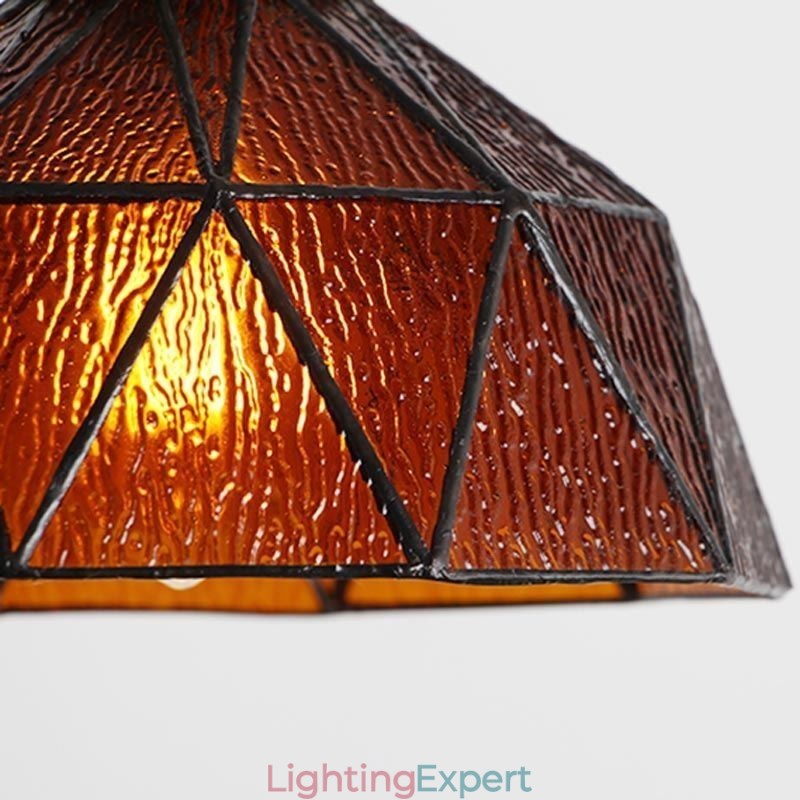 Geometric Stained Glass Pendant Light