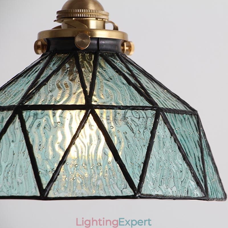 Geometric Stained Glass Pendant Light