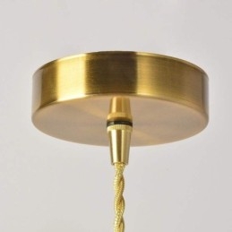Square Clear Ribbed Glass Pendant Light Brass Lamp With Twist Switch Lighting