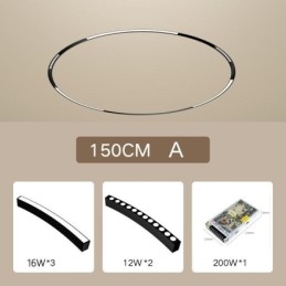 Circular Track Light Magnetic Recessed Track Lighting Fixture φ150cm