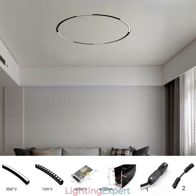 Track Light Magnetic Recessed Circular Track Lighting Fixture 120cm