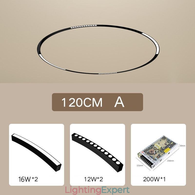Track Light Magnetic Recessed Circular Track Lighting Fixture 120cm