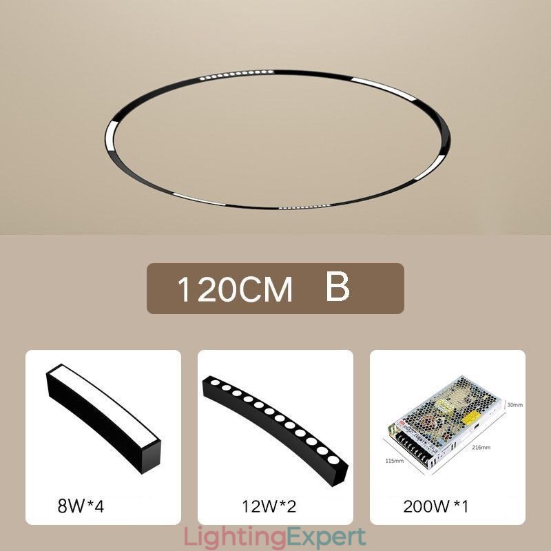 Track Light Magnetic Recessed Circular Track Lighting Fixture 120cm
