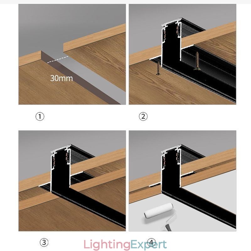Magnetic Track Light Recessed Spotlight Decorative Light 3M 36V