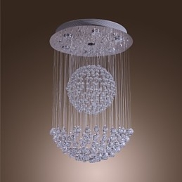 Modern Contemporary Crystal Chrome Chandelier Flush Mount