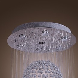 Modern Contemporary Crystal Chrome Chandelier Flush Mount