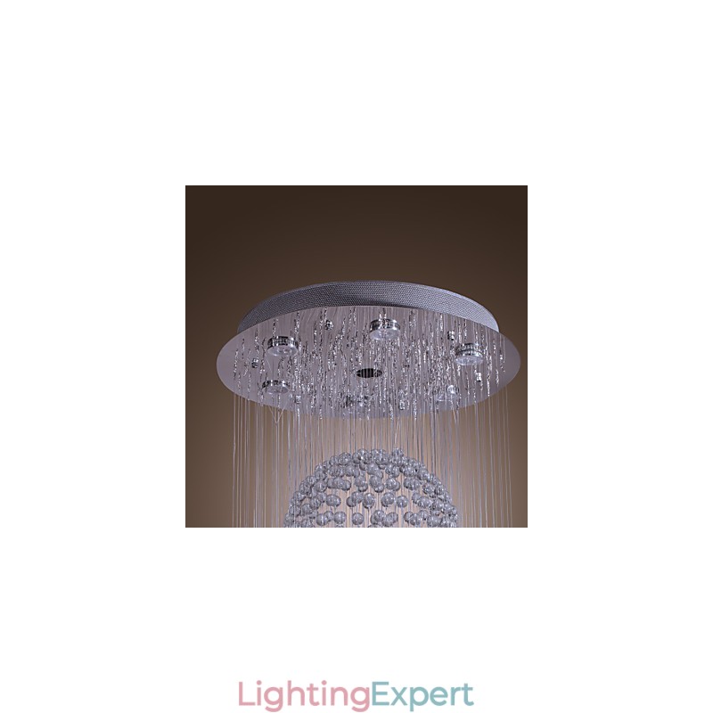 Modern Contemporary Crystal Chrome Chandelier Flush Mount