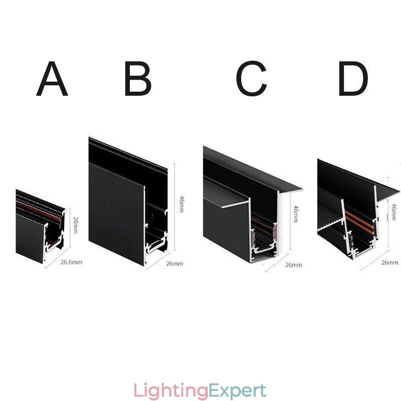 Recessed Track Lighting Rails Magnetic Aluminum Track Surface Profile Ultra Thin Track Light Strip 100cm