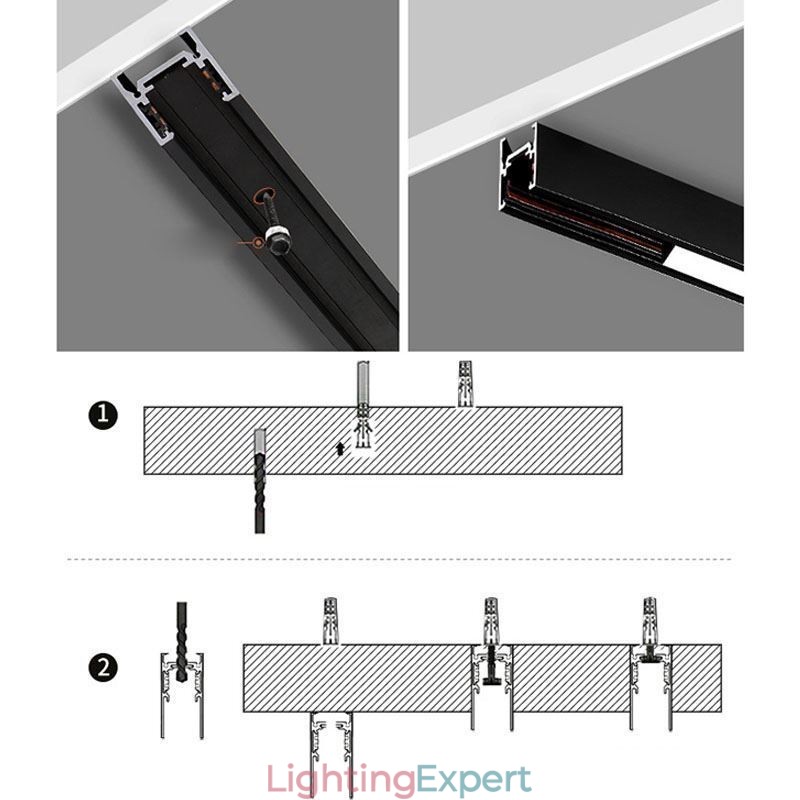 Recessed Track Lighting Rails Magnetic Aluminum Track Surface Profile Ultra Thin Track Light Strip 100cm