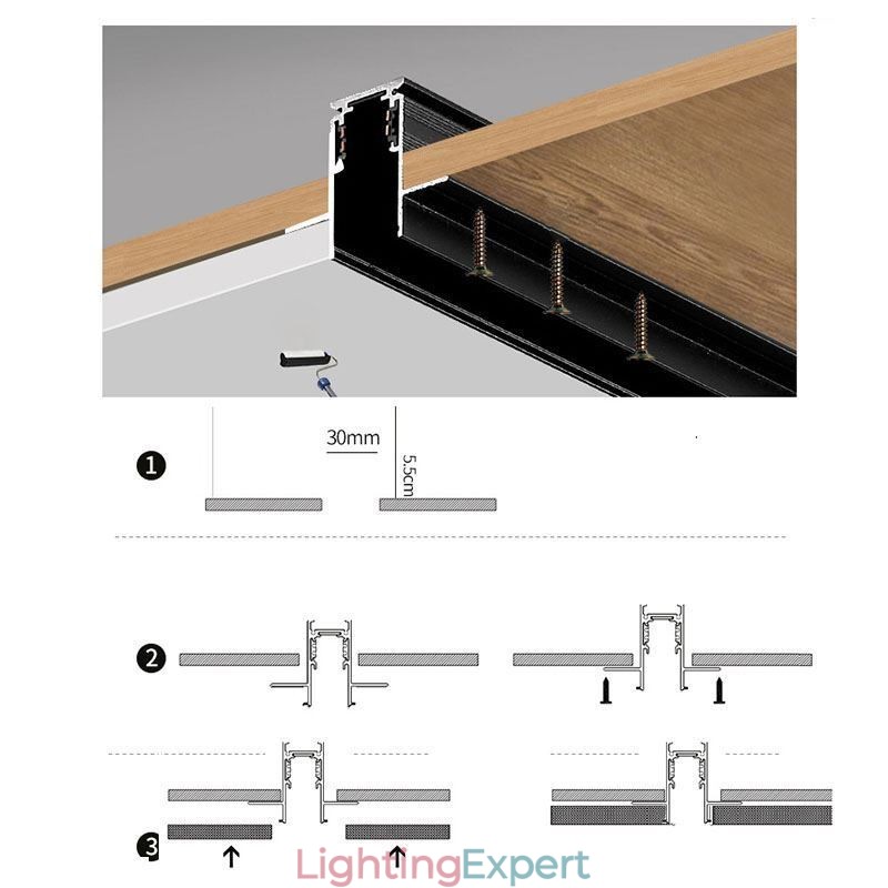 Recessed Track Lighting Rails Magnetic Aluminum Track Surface Profile Ultra Thin Track Light Strip 100cm
