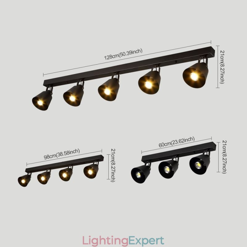 Rustic Vintage Spotlight Industrial Iron Track Lighting