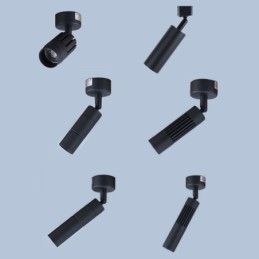 Rotatable COB Spotlight Black Ceiling Spotlight(Single Light)