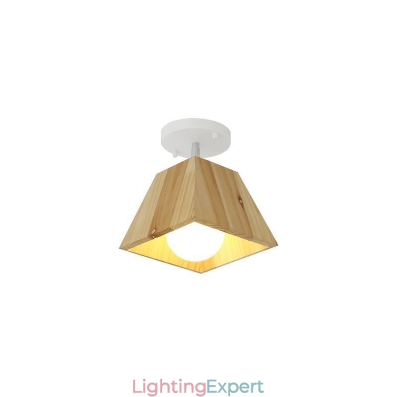 Nordic Wooden Spotlight Four Prism Rotatable Ceiling Spotlight