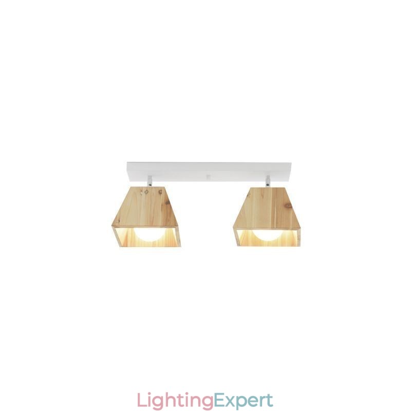 Nordic Wooden Spotlight Four Prism Rotatable Ceiling Spotlight