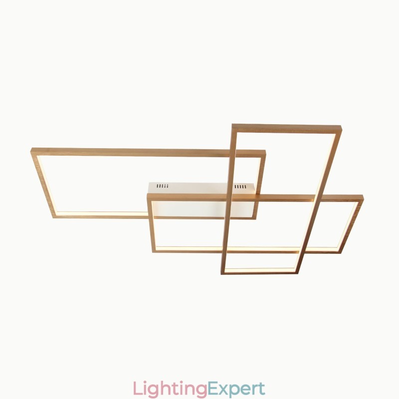 Gold Modern Comtemporary Alumilium Painting Ceiling Light Flush Mount Light with Remoter Dimmer for Living Room Bed Room (Can Also be Used as Wall Light)