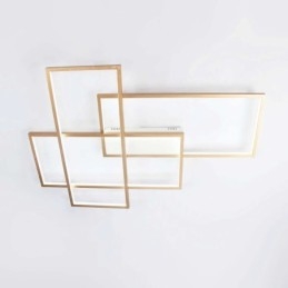 Gold Modern Comtemporary Alumilium Painting Ceiling Light Flush Mount Light with Remoter Dimmer for Living Room Bed Room (Can Also be Used as Wall Light)