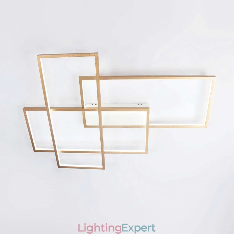 Gold Modern Comtemporary Alumilium Painting Ceiling Light Flush Mount Light with Remoter Dimmer for Living Room Bed Room (Can Also be Used as Wall Light)