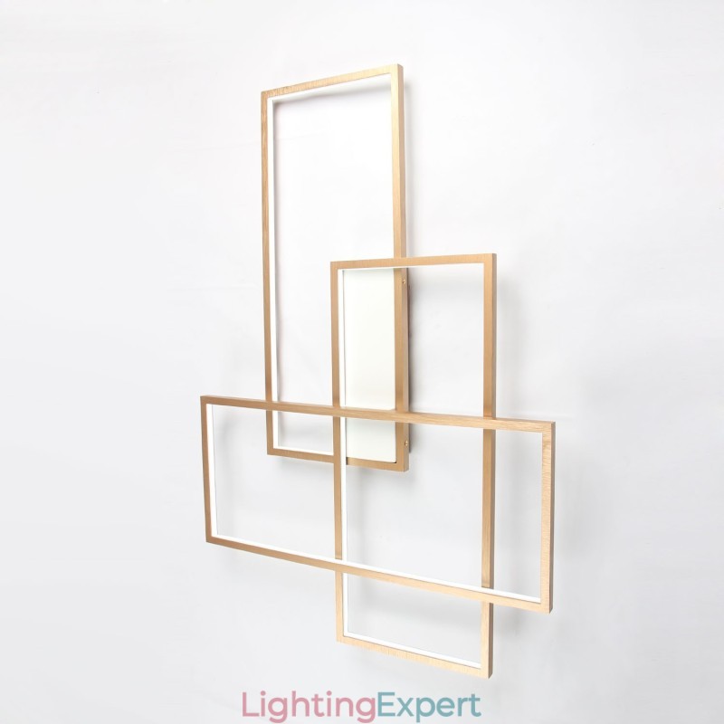 Gold Modern Comtemporary Alumilium Painting Ceiling Light Flush Mount Light with Remoter Dimmer for Living Room Bed Room (Can Also be Used as Wall Light)