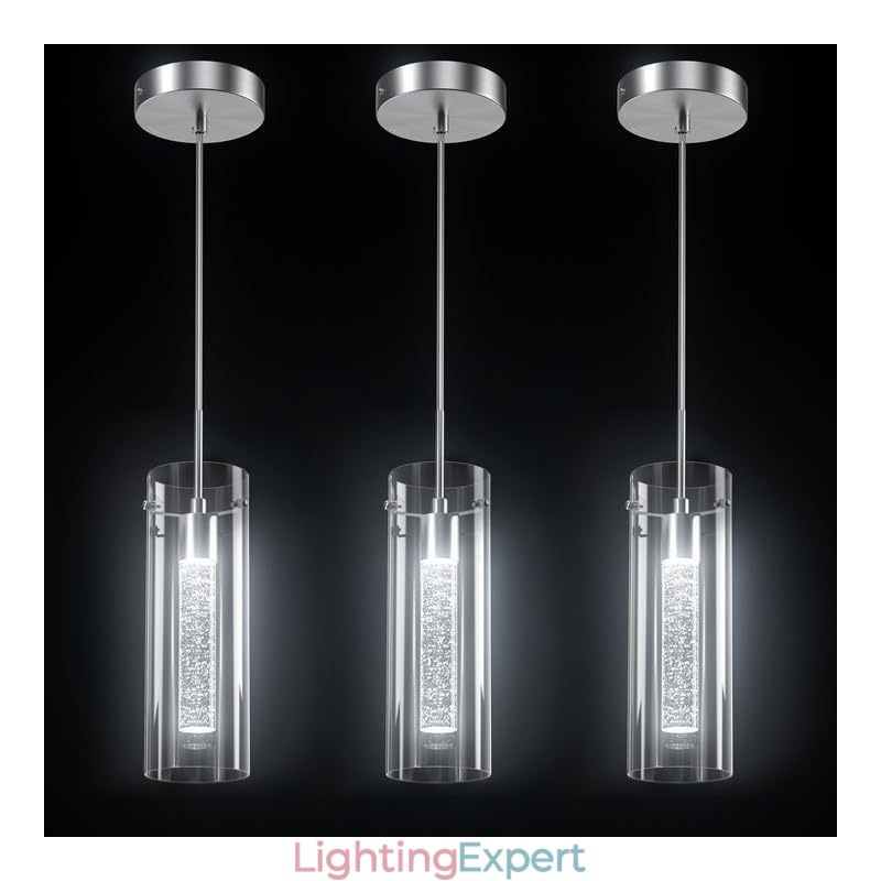 3 Light Artistic Pendant Light with Glass Shades G4 Bulb Base