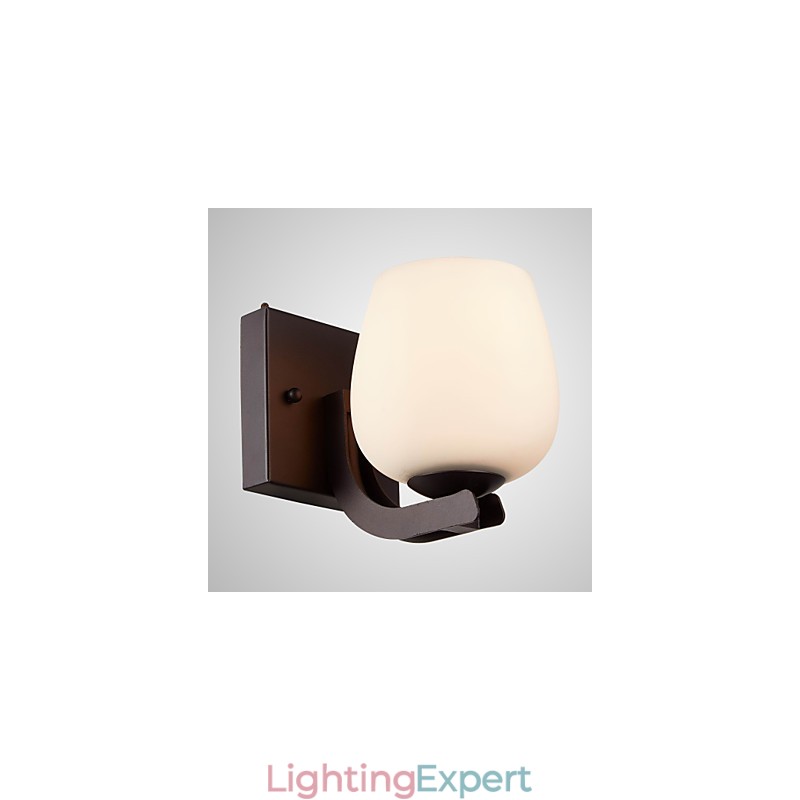 Iron Wall Lamp with Glass Shade Classic Modern Lighting Wall Sconces